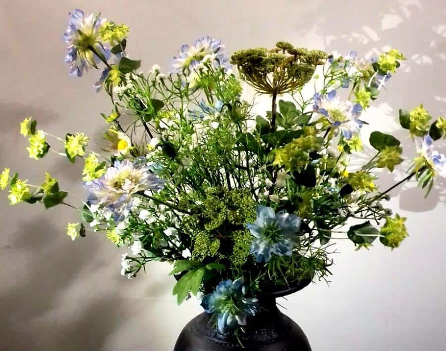 Bloemstuk Blauw-groen 75 cm - Afbeelding 2