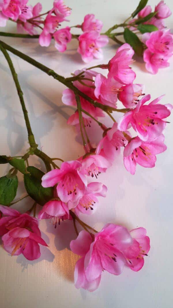 Bloesemspray 66 cm donker roze